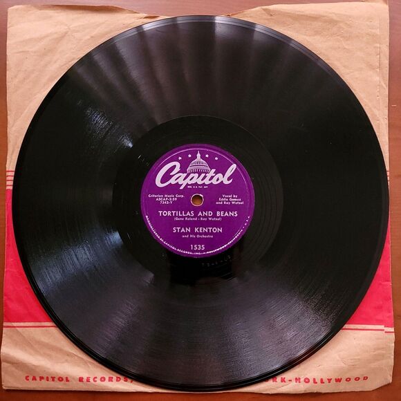 Stan Kenton 78 Tortillas and Beans / Dynaflow on Capitol 1535 E- Jazz 1951 - Picture 3 of 4